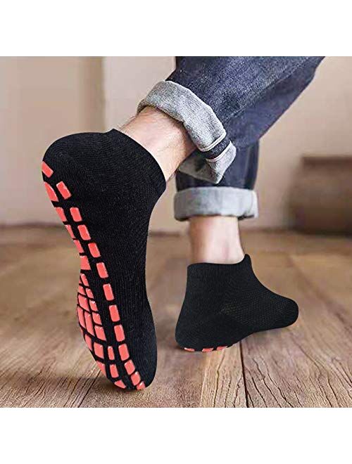 NOVAYARD 6 Pairs Non Slip Grip Socks Yoga Pilates Hospital Socks Sticky Grippers for Men Women