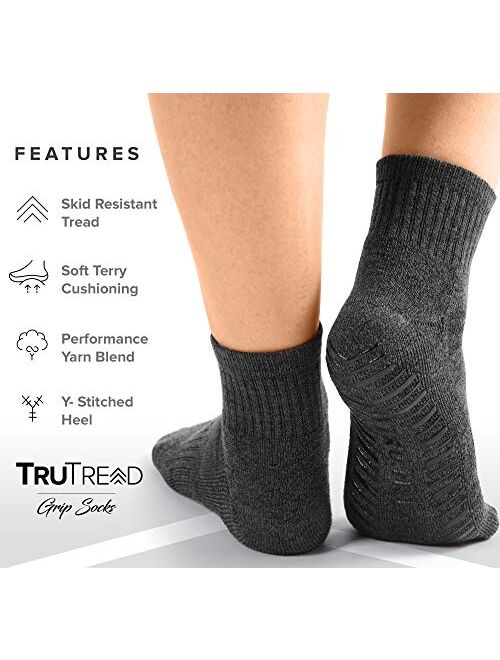 Non Slip Socks for Men | 6 Pairs Gripper Socks | Anti Skid Grip for Yoga & Pilates