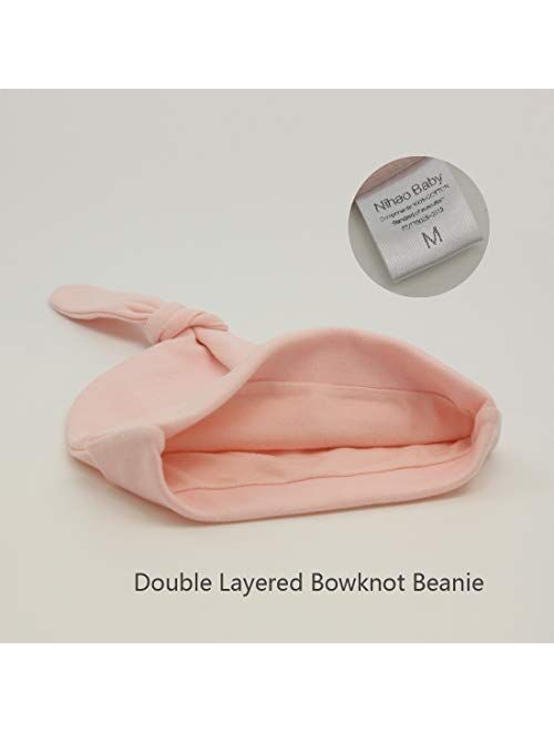 Newborn Beanie Baby Hats 0-6 Months 6-12 Months Girl Bow Caps Hospital Beanie Set