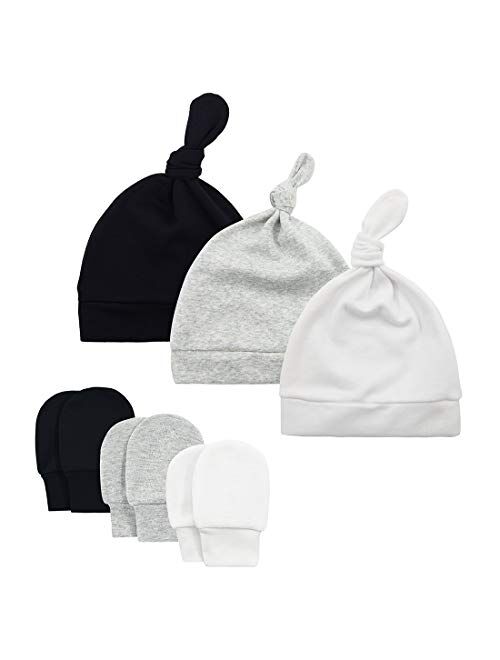 Durio Newborn Baby Hat Mittens Soft Baby Hat and Mittens Set Cute Baby Mittens 0-6 Months Hat Mittens for Baby Girls Boy