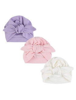 JANGANNSA Cute Bow Newborn Hat Cotton Infant Girls Beanie Hat Spring Autumn