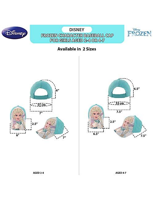 Disney Girls Frozen Elsa & Anna Cotton Baseball Cap (Toddler/Little Girls)