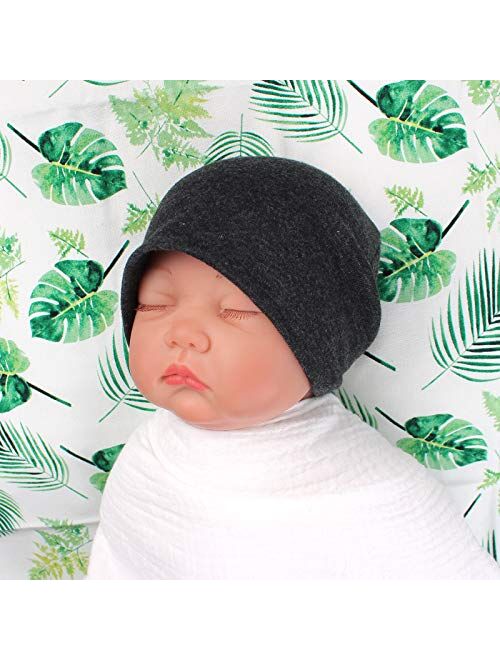 Pesaat Newborn Boys Hats Mittens 0-6 Months Cotton Baby Girls Nursery Beanie Fall Winter Infant Hat