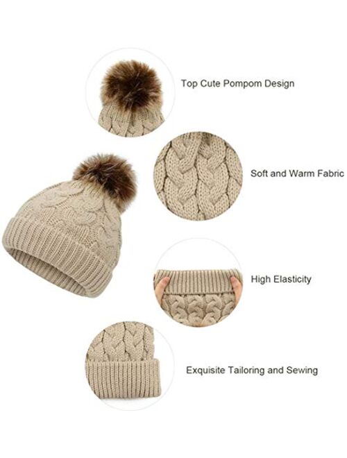 Zando Baby Hat for Girls Infant Pom Pom Beanie Kid Winter Hats Toddler Cap Knit Warm Beanies Caps for Baby Boys