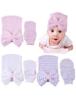 Durio Baby Mittens Newborn Cotton No Scratch Unisex Mittens Gloves for Baby Girls and Boys