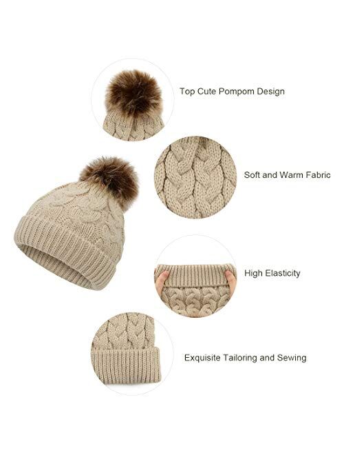 Durio Baby Girl Hats Knit Baby Winter Hat Cute Baby Beanies for Girls Boys Thick Warm Toddler Hat