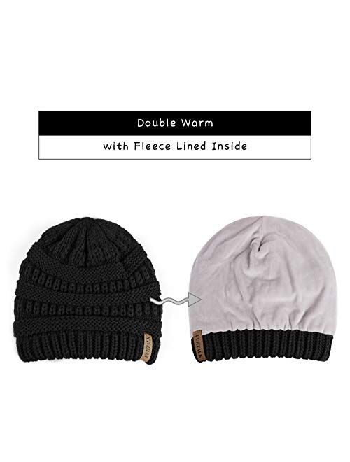 FURTALK Kids Girls Boys Winter Knit Beanie Hats Bobble Ski Cap Toddler Baby Hats 2-8 Years Old