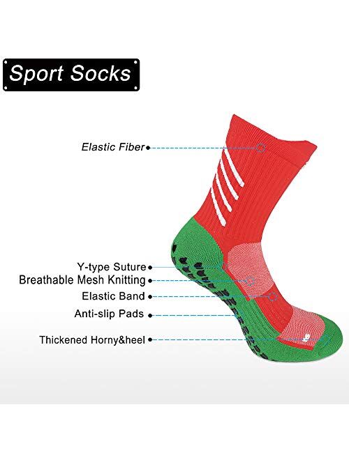 Anti-slip Athletic Sock Non-slip Sport Sock for Men Women, Non-skid Slipper Sock with Grip