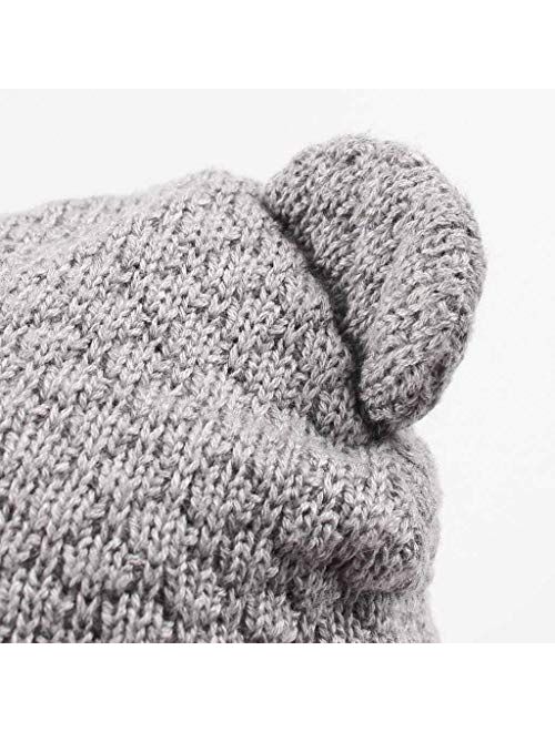Duoyeree Kids Baby Hat Soft Warm Cable Knit Beanie Toddler Girl Fall Winter Hats