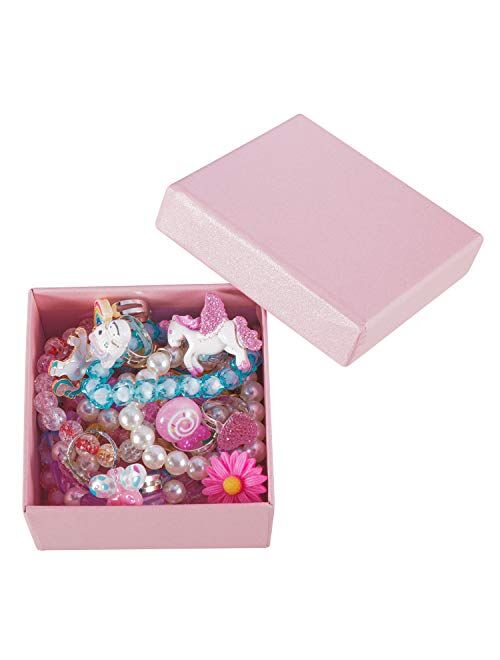 Deoot 20 Pcs Little Girls Rings and Bracelets,10 Pcs Adjustable Little Girls Rings and 10 Pcs Princess Bracelets for Toddlers Kids Girls