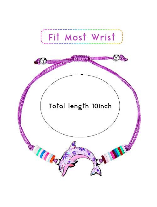 20 Pieces Unicorn Bracelets Friendship Bracelets for Girls Women Bracelets Jewelry Animal Pendant Unicorn Owl Cute Bracelets Adjustable for Prize Pretend Play Party Favor