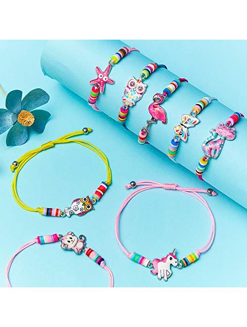 20 Pieces Unicorn Bracelets Friendship Bracelets for Girls Women Bracelets Jewelry Animal Pendant Unicorn Owl Cute Bracelets Adjustable for Prize Pretend Play Party Favor