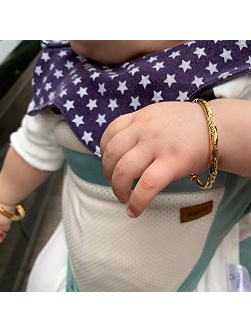 2pcs/lot 18K Gold Plated Kids Baby Expandable Adjustable Charm Bangles &bracelets