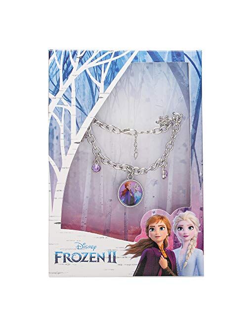 Disney Frozen 2 Sisters Elsa and Anna Fashion Charm Bracelet, 6.5 + 1" Extender