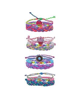 FROG SAC VSCO Bracelets for Teen Girls, VISCO Bracelet Pack for Women, Braided Sunflower Jewelry, VSCO Girl Stuff, Bead String Bracelets, Beachy Boho Bracelet Pack