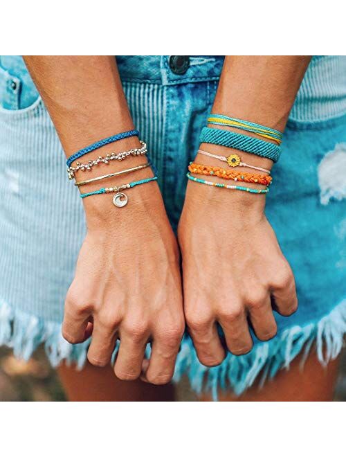SUNSH 5PCS Boho Woven Sunflower Bracelets for Women Teens Girls Boy Kids Couple Handmade Wrap Rope Charm Beach Surf Braided Adjustable Strings Boyfriend Girlfriend Mother