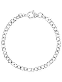 925 Sterling Silver Classic Link Chain Charm Bracelet for Toddlers, Young Girls & Preteens - Cute Charm Bracelet Starter for Little Girls to Teens