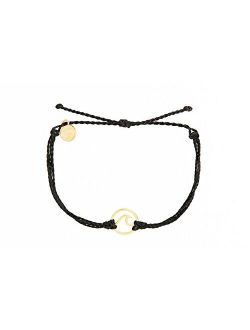 Pura Vida Gold or Rose Gold Wave OG Bracelet - Gold Plated Charm, Adjustable Band - 100% Waterproof