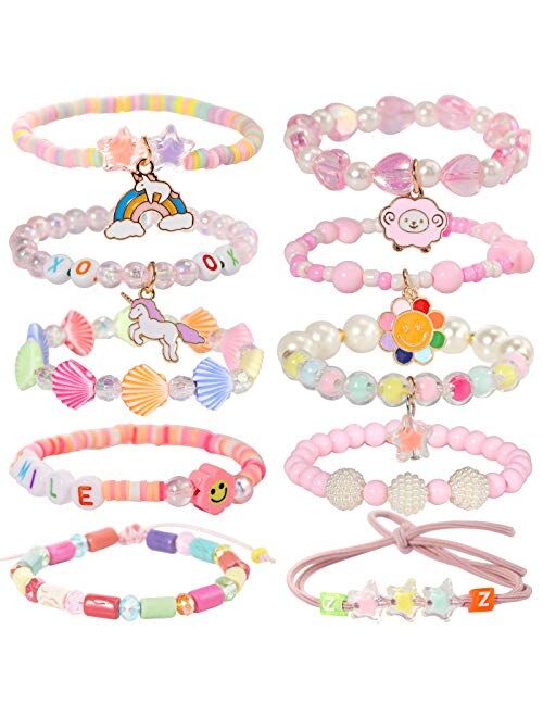 PinkSheep Beads Bracelet for Kids, Girls Boho Bracelet, Friendship Tiny Bracelet, 10 PC, Value Set
