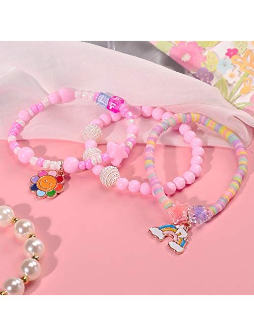 PinkSheep Beads Bracelet for Kids, Girls Boho Bracelet, Friendship Tiny Bracelet, 10 PC, Value Set