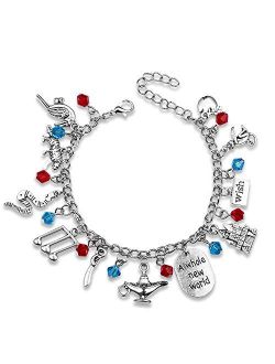 Bracelet Themed Charm Friendship Bracelets 8-Inch Silver Birthday Valentine's Day Gift with Jewelry Box For Teens Girls