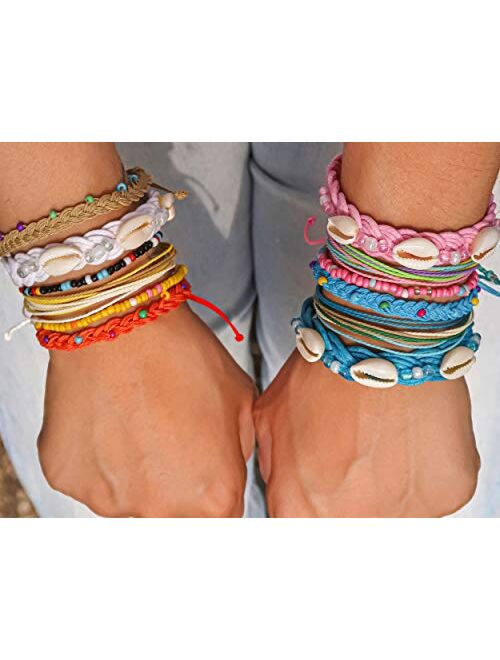 FROG SAC 12 PCS VSCO Bracelets for Teen Girls, Boho Cowrie Shell Friendship Bracelets
