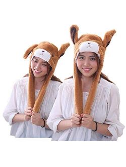 VintFun Animal Hat Jumping Ear Movable Cap Adult Costume