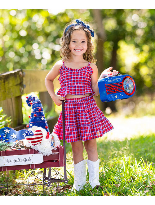 Red Plaid Ruffle Tank & Tiered A-Line Skirt - Toddler & Girls