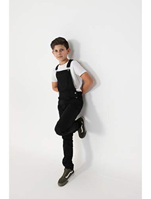 Wash Clothing Company Boys Slim Fit Black Bib-Overalls Age 4-14 Years Kids Dungarees