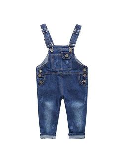 Motteecity Boys Unisex Clothes Adorable Solid Denim Overall