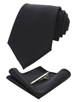 Jemygins - Corbata formal de un solo color y clip de corbata