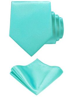 TIE G - Corbata y bolsillo de color liso de satén en caja de regalo