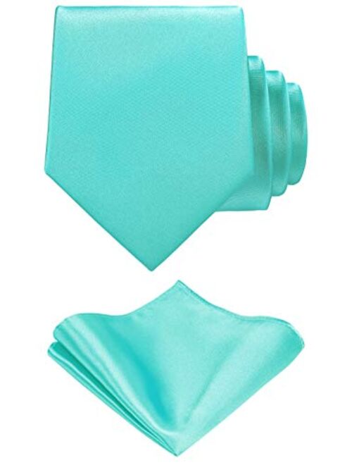 TIE G - Corbata y bolsillo de color liso de satén en caja de regalo