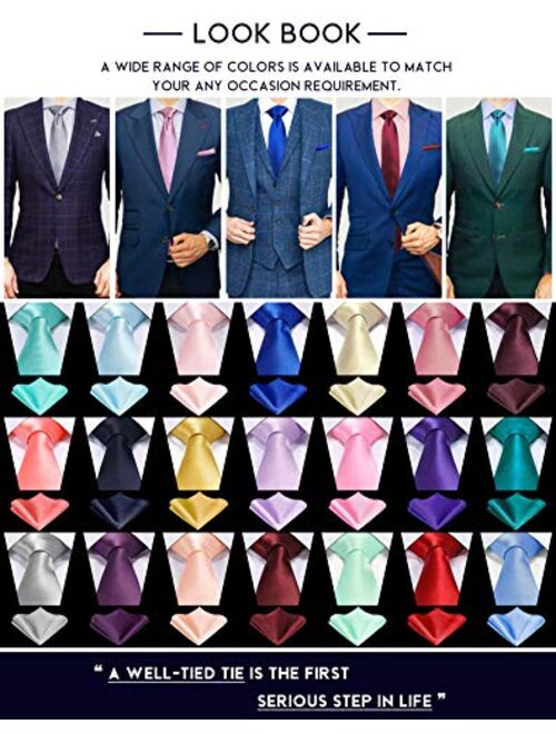 TIE G - Corbata y bolsillo de color liso de satén en caja de regalo