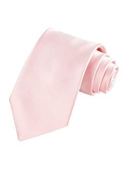 Corbata de satén de color sólido para hombre, tejido sedoso al tacto de 3.5 in, en caja de regalo