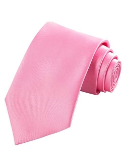 Corbata de satén de color sólido para hombre, tejido sedoso al tacto de 3.5 in, en caja de regalo
