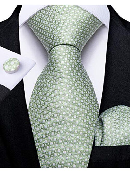 DiBanGu Corbata de seda y bolsillo cuadrado tejido formal corbata corbata de hombre