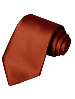 KissTies 63 '' XL Tie Mens extra largo sólido satén corbata para hombres grandes y altos
