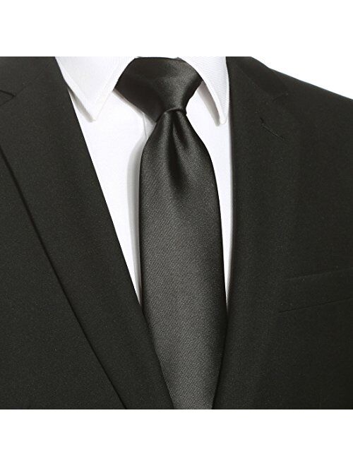 KissTies 63 '' XL Tie Mens extra largo sólido satén corbata para hombres grandes y altos