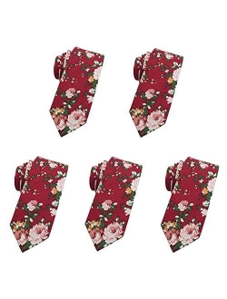 Mantieqingway - Corbata de algodón para hombre, diseño floral
