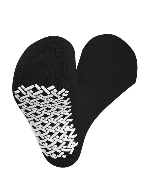 Men Women Anti Slip Grip Non Skid Crew Cotton Diabetic Socks For Home Hospital 3/6 pack