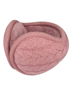 Surblue Unisex Warm Knit Earmuffs Ladies Cashmere Winter Pure Color Outdoor Fur Earwarmer, Adjustable Wrap