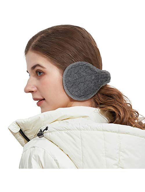Surblue Unisex Warm Knit Earmuffs Foldable Cashmere Winter Fur Earwarmer 