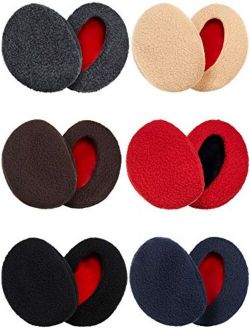 6 Pairs Bandless Ear Warmers Earmuffs Fleece Earmuffs Thick Winter Ear Cover for Men Women