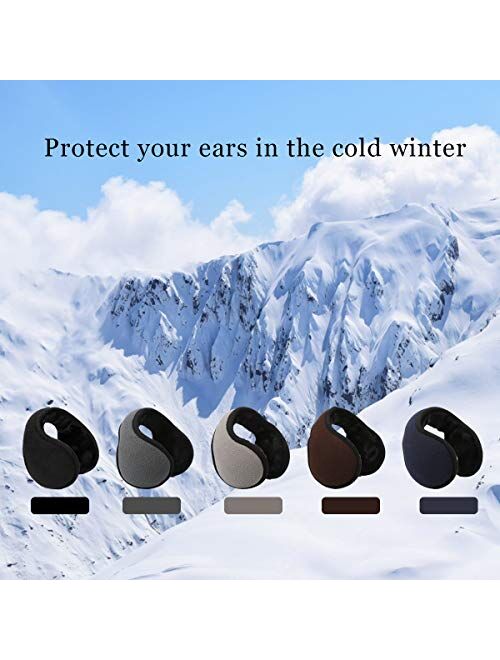 Ear Warmers For Men Women Foldable Fleece Unisex Winter Warm Earmuffs For Cold Winters,Biking,Adjustable,Protects Ears