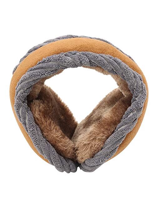 Womens Winter Earmuffs Unisex Warm Knit Ear Warmers Foldable Ear Muff