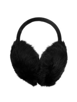 ZLYC Womens Girls Genuine Rabbit Fur EarMuffs Adjustable Ear Warmers