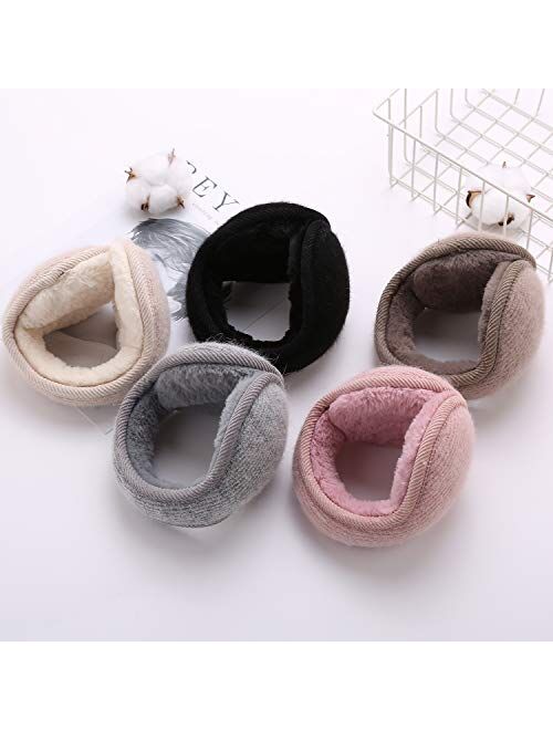 Zando Ear Muffs for Winter Women - Ear Warmer Foldable Earmuffs Knit Furry Winter Earmuffs Men Women Kids