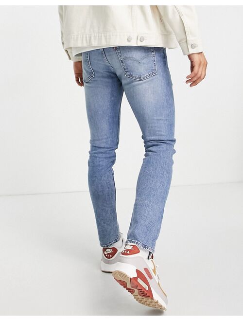 Levi's 510 skinny fit jeans in hard hitter distressed flex stretch light indigo worn in wash