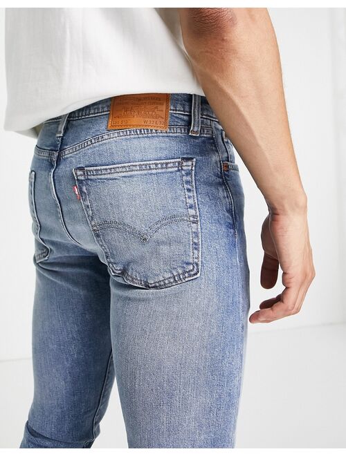 Levi's 510 skinny fit jeans in hard hitter distressed flex stretch light indigo worn in wash
